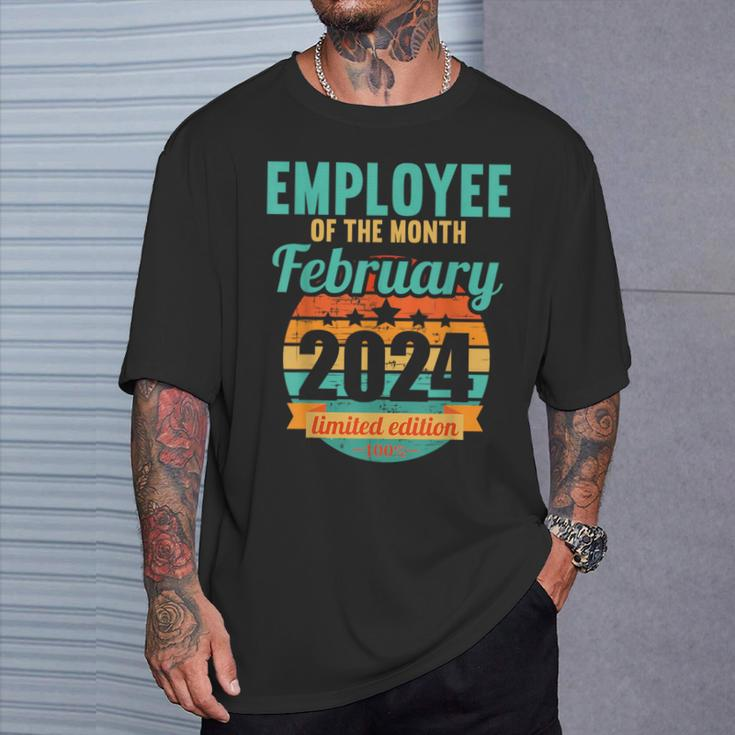 Employee Of The Month February 2024 T-Shirt Gifts for Him