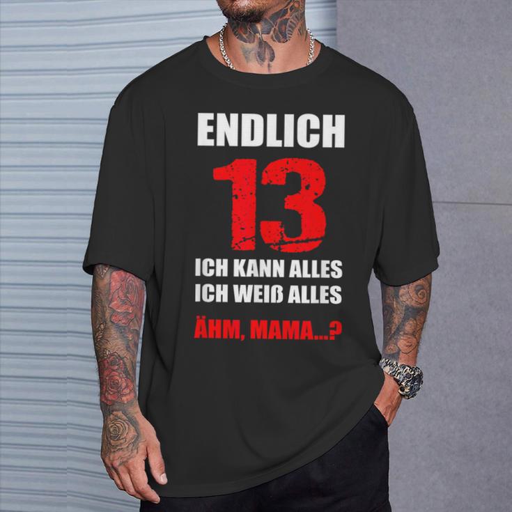 Endlich 13 Ich Kann Alles Ich Weiß Alles 13Th Birthday T-Shirt Geschenke für Ihn