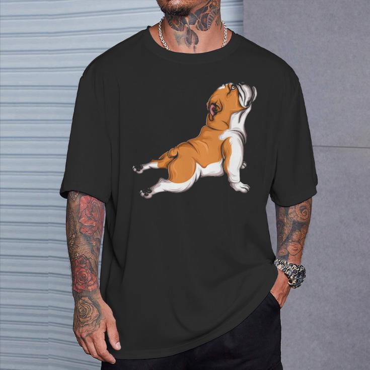 English Bulldog Yoga Dog Lover Namaste T-Shirt Gifts for Him