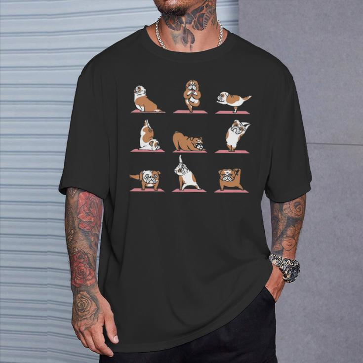 English Bulldog Yoga T-Shirt Gifts for Him