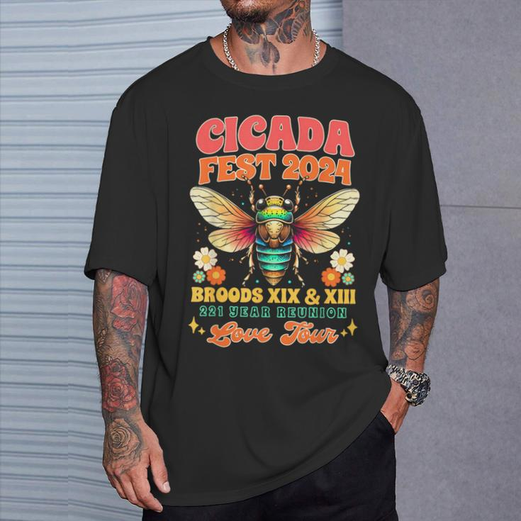 Entomology Cicada Lover Cicada Fest 2024 Broods Xix & Xiii T-Shirt Gifts for Him