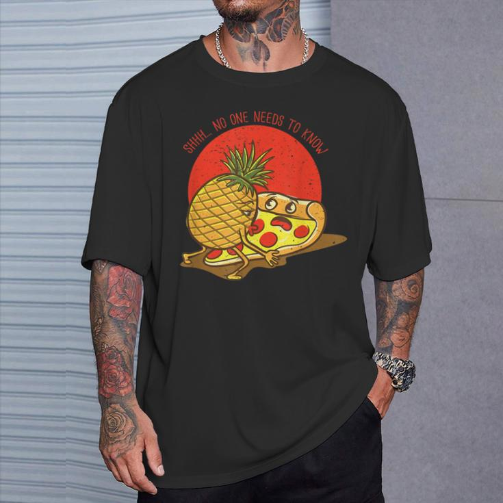 Es Muss Kein Wissen Pizza & Pineapple Hawaii Essen T-Shirt Geschenke für Ihn