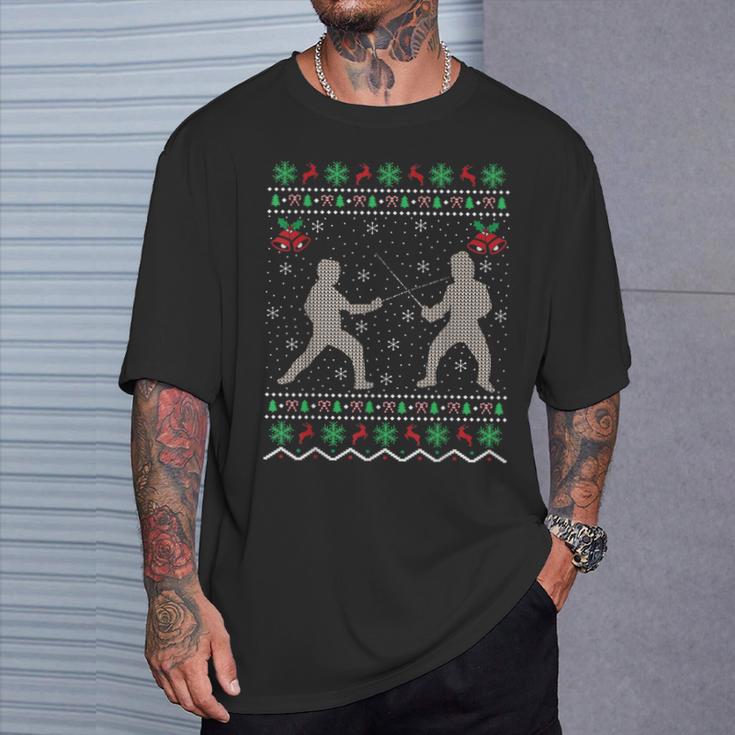 Esgrima Amante De Navidad Regalo Feo Esgrima Navidad Camiseta unisex Regalos para él