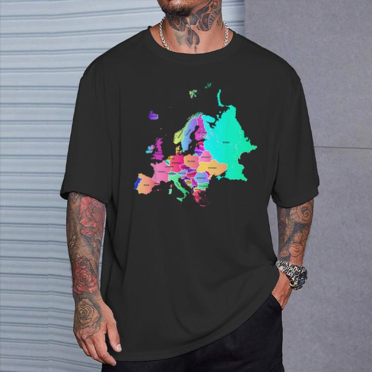 Europe Political Map With Boundaries And Countries Names T-Shirt Gifts for Him