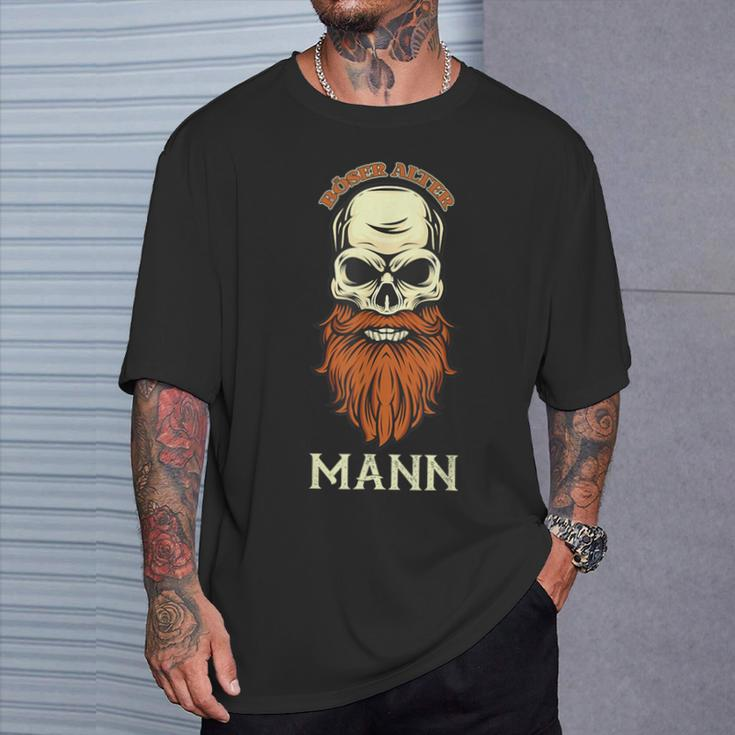 Evil Old Man Skull Viking Skull Dad Grandpa T-Shirt Geschenke für Ihn