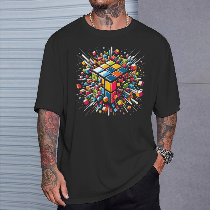 Exploding Cube Speed Cubing Puzzle Master T-Shirt Gifts for Him