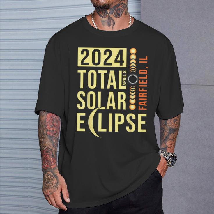 Fairfield Illinois Total Solar Eclipse April 8 2024 T-Shirt Gifts for Him