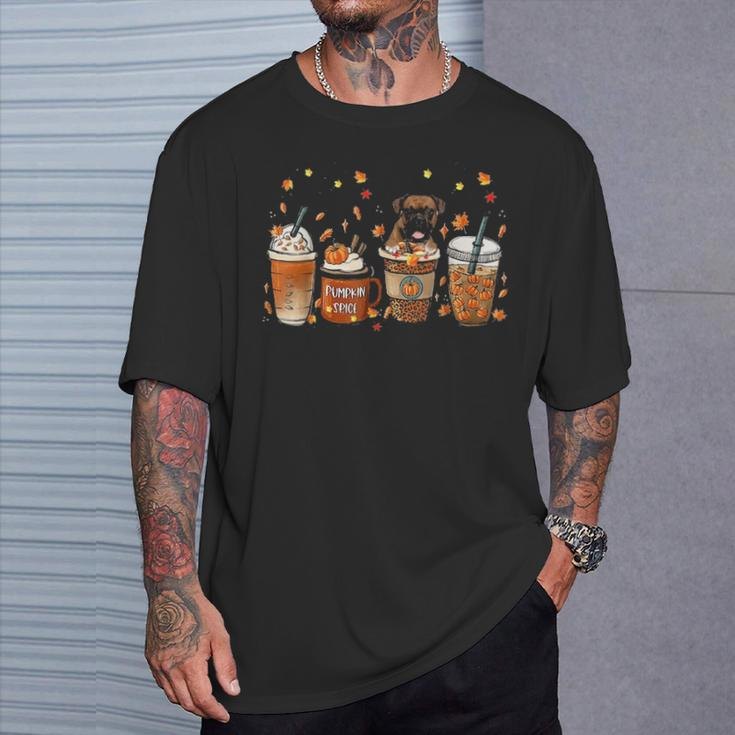 Fall Coffee Pumpkin Spice Latte Iced Autumn Boxer T-Shirt Gifts for Him