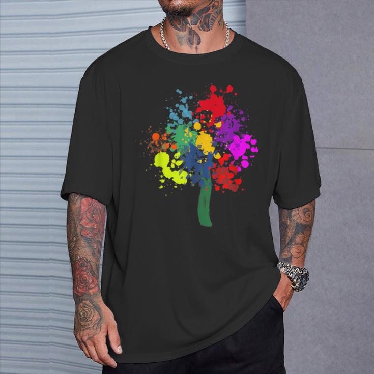 Farbspritzer Lebensbaum Farbsplckse Dress Blocks Paint Splash T-Shirt Geschenke für Ihn