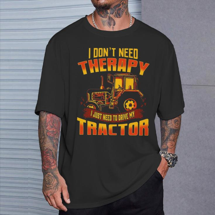 Farmer Tractor Farming Quotes Humor Farm Sayings T-Shirt Gifts for Him
