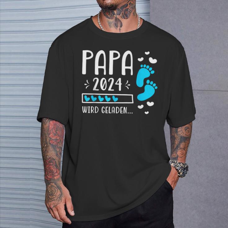 Father 2024 Wird Geladen Papa Loading 2024 Werdender Papa T-Shirt Geschenke für Ihn