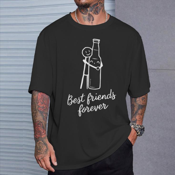 Father's Day Beer Bottle Quote Best Friends Forever T-Shirt Gifts for Him