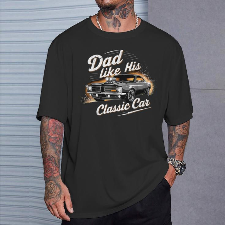 Father's Day Special Timeless Dad With Classic Car Chram T-Shirt Gifts for Him