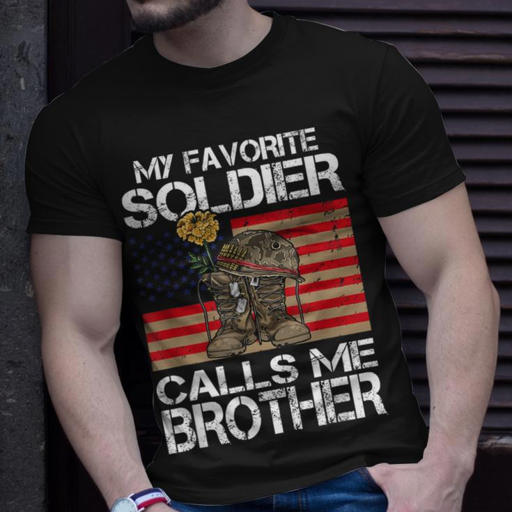 My Favorite Soldier Calls Me Brother Proud Army Bro T-Shirt Gifts for Him