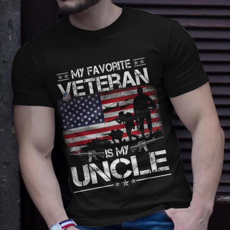 My Favorite Veteran Is My Uncle Flag Father Veterans Day T-Shirt Gifts for Him