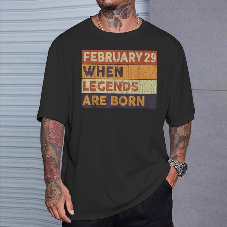February 29 Birthday When Legend Are Born Birthday Leap Year T-Shirt Gifts for Him