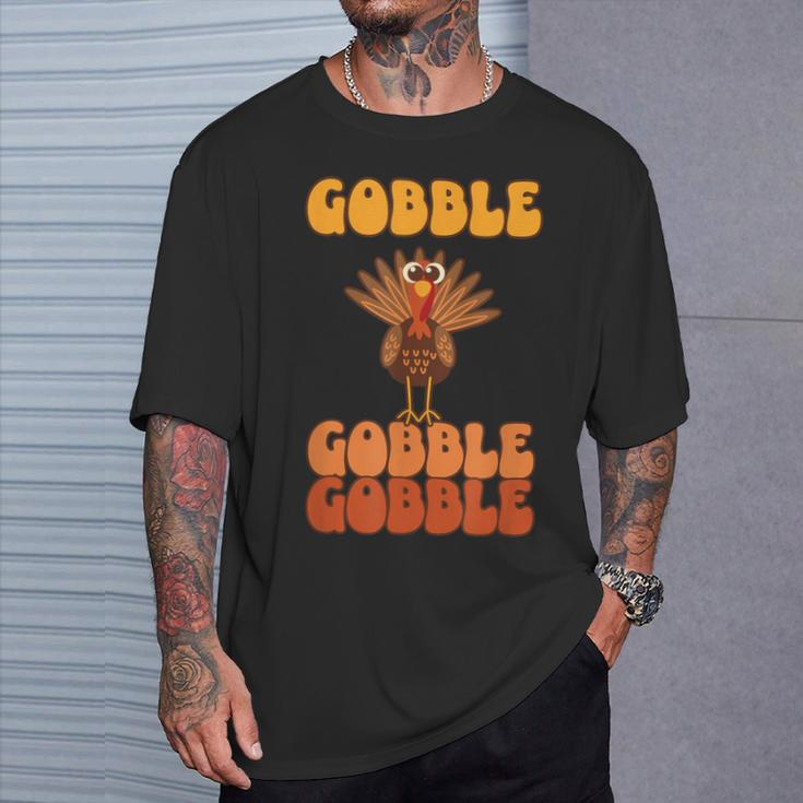 Festliche Feier Zum Erntedankfeston Gobble Gobble Turkey T-Shirt Geschenke für Ihn