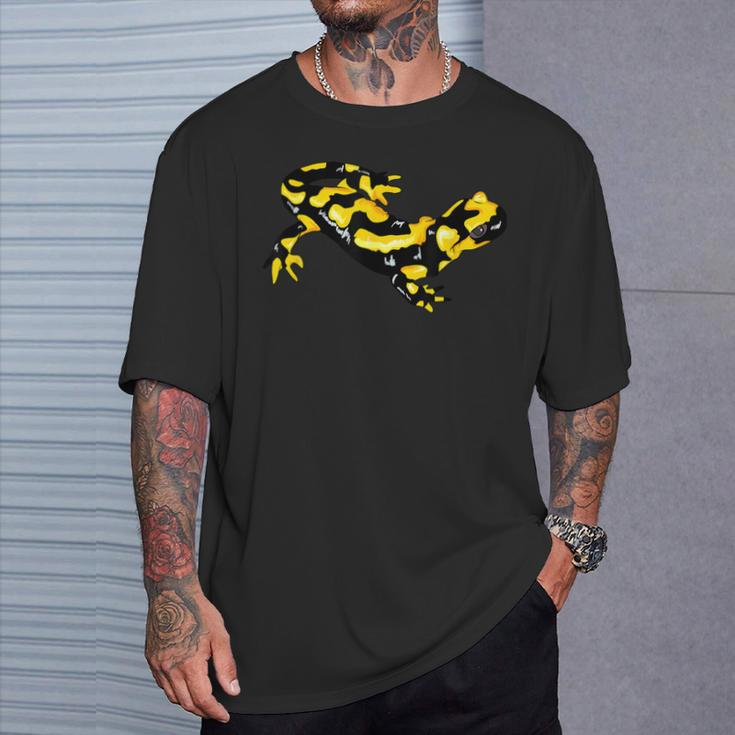 Feuersalamander Real Salamander Fire Molch Lurch T-Shirt Geschenke für Ihn