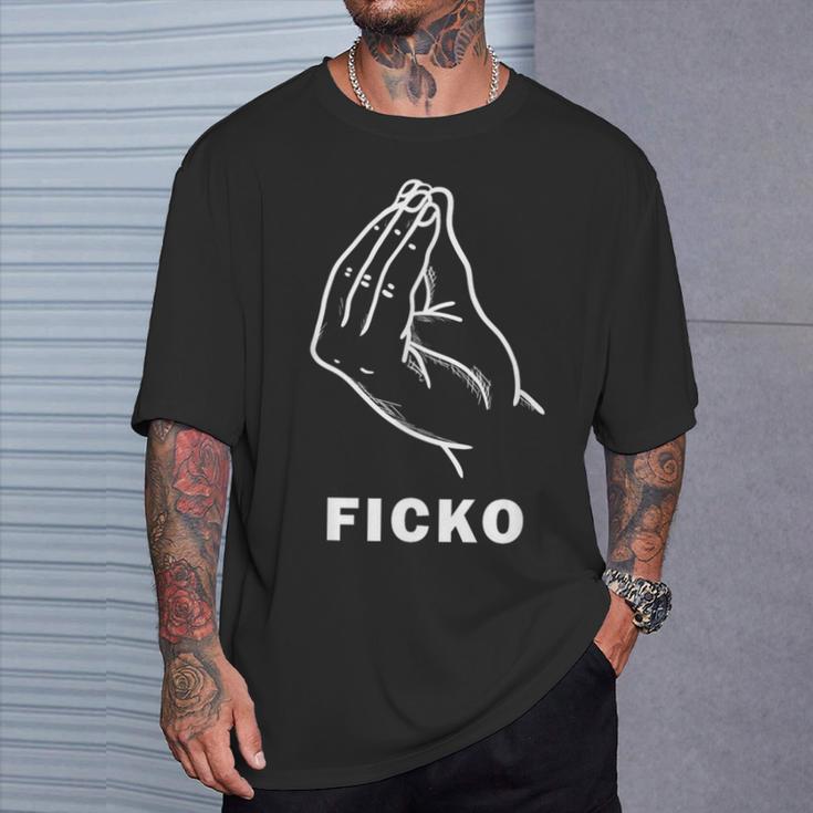 Ficko Hand Sign Gesture Football Fans T-Shirt Geschenke für Ihn