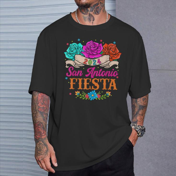 Fiesta San Antonio Texas Roses Mexican Fiesta Party T-Shirt Gifts for Him