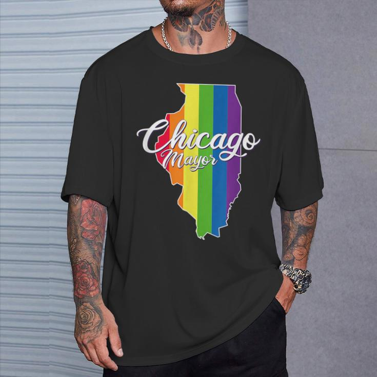 First Lesbian Chicago MayorLgbt Flag Lori Lightfoot T-Shirt Gifts for Him