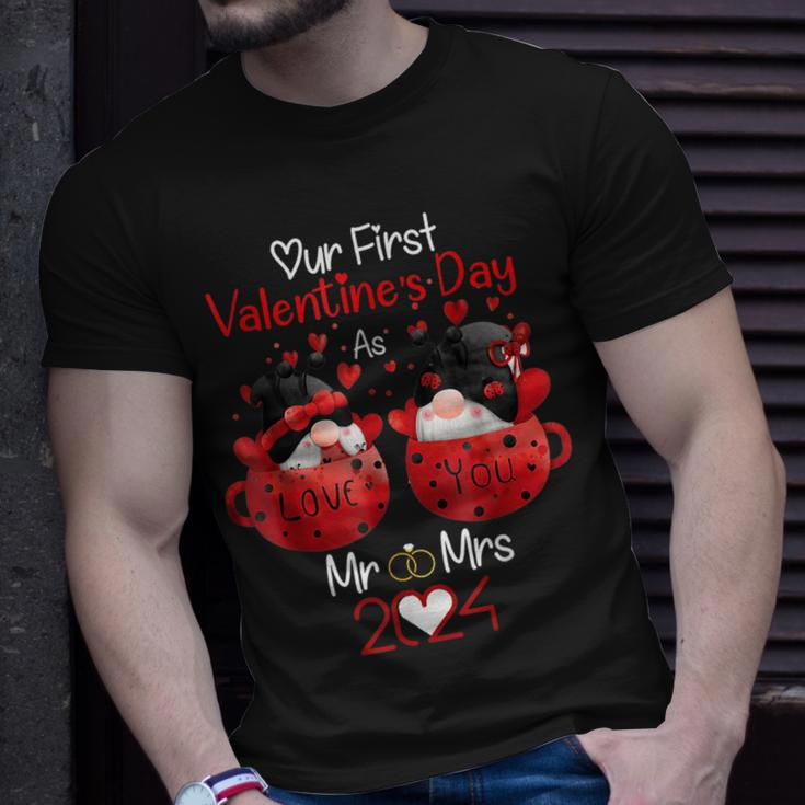 Our First Valentines Day As Mr & Mrs 2024 Married Couples T-Shirt Gifts for Him