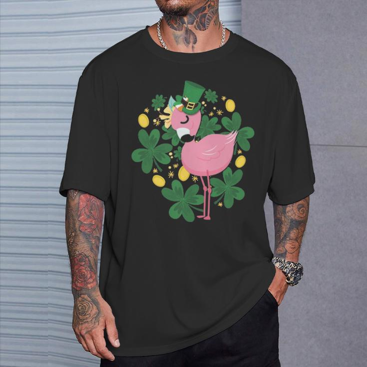 Flamingo St Patrick Day Pink Bird Lover T-Shirt Gifts for Him