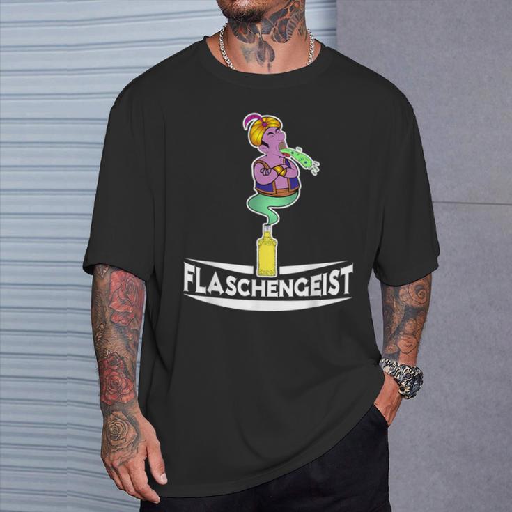 Flaschengeist Djinn Saufen Kotzen Alcohol Gin Spirit T-Shirt Geschenke für Ihn