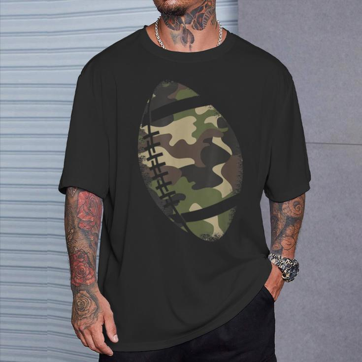 Football Camouflage College Team Coach Camo T-Shirt Gifts for Him