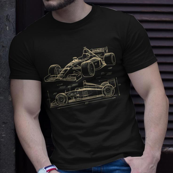 Formula Racing Car Silhouette Mechanic Car Guys T-Shirt Gifts for Him