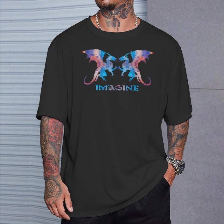 Fractal Fantasy Dragons Imagine T-Shirt Gifts for Him