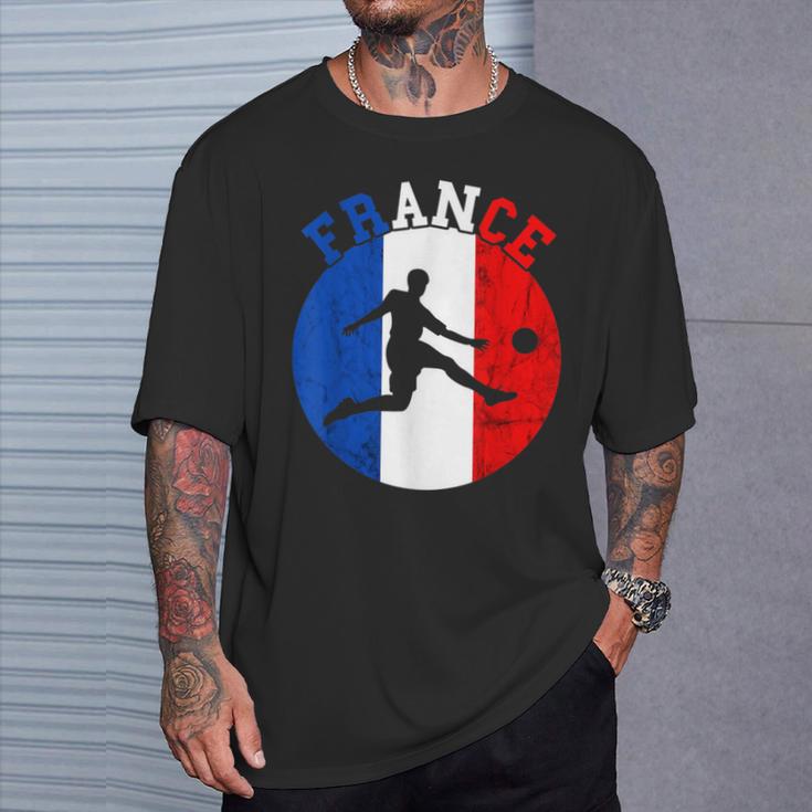 Frankreich Flagge Französisch Fußball Team French Roots French Pride T-Shirt Geschenke für Ihn