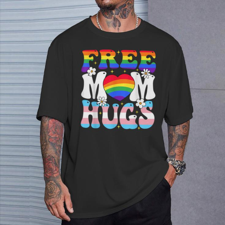 Free Mom Hug Transgender Lesbian Gay Lgbt Pride Rainbow Flag T-Shirt Gifts for Him