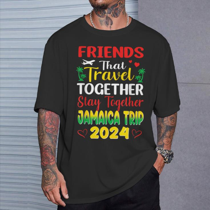 Friends That Travel Together Jamaica Trip Caribbean 2024 T-Shirt Gifts for Him