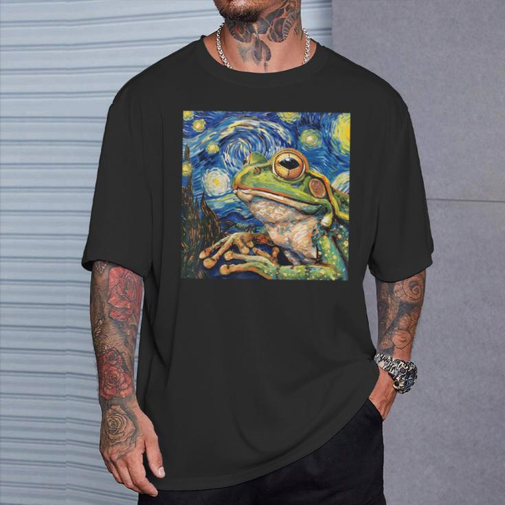 Frog Toad Van Gogh Style Starry Night T-Shirt Gifts for Him