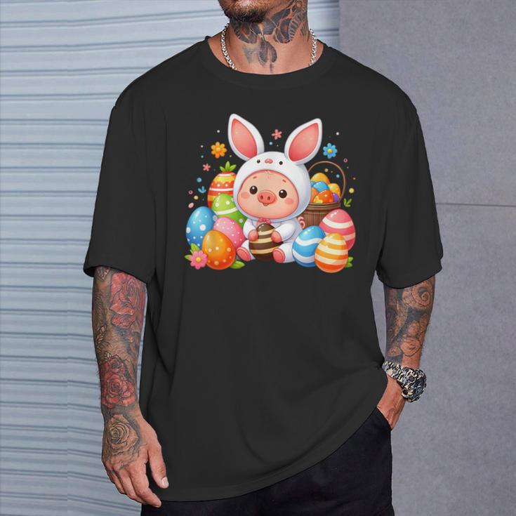 Frohe Ostern Schwein Im Häschen Kostüm T-Shirt Geschenke für Ihn