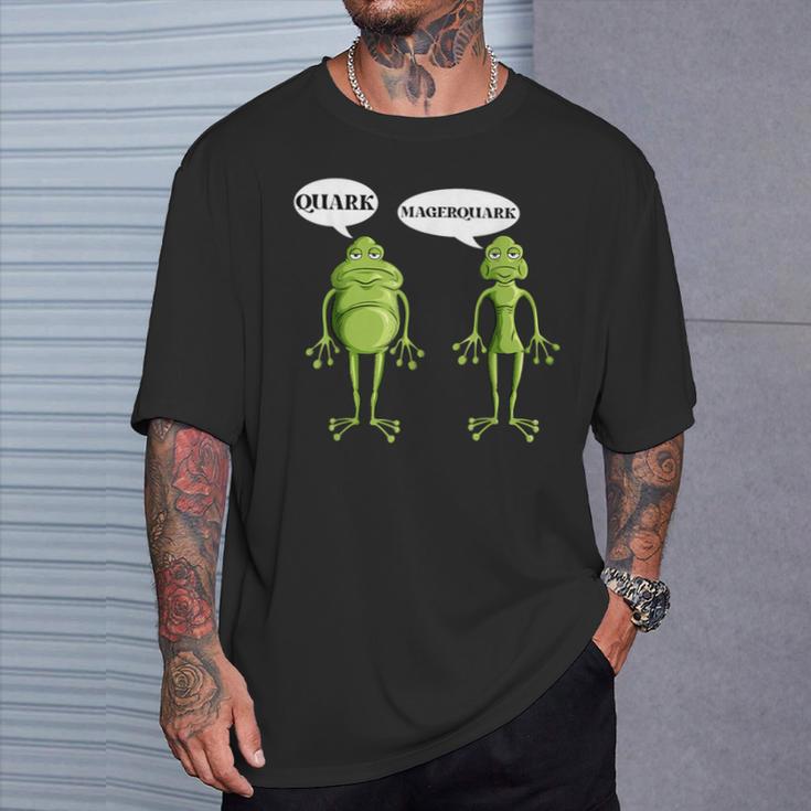 Frosch Macht Quark Diät Magerquark Wortspiel Schwarzes T-Shirt Geschenke für Ihn