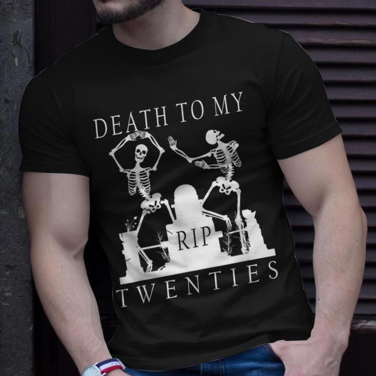 30Th Birthday RIP Death To My Twenties Skeletons T-Shirt Gifts for Him