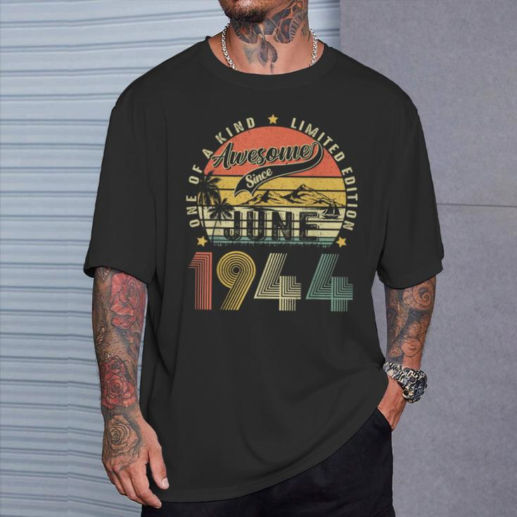 80 Years Old June 1944 Vintage 80Th Birthday Women T-Shirt Gifts for Him