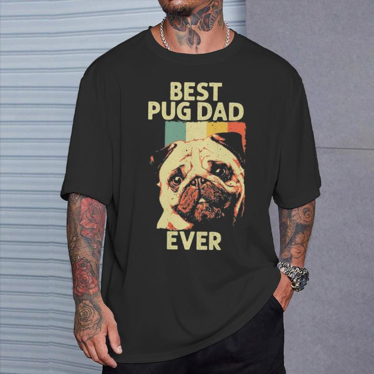 Best Pug Dad Ever Art For Pug Dog Pet Lover Men Daddy T-Shirt Gifts for Him