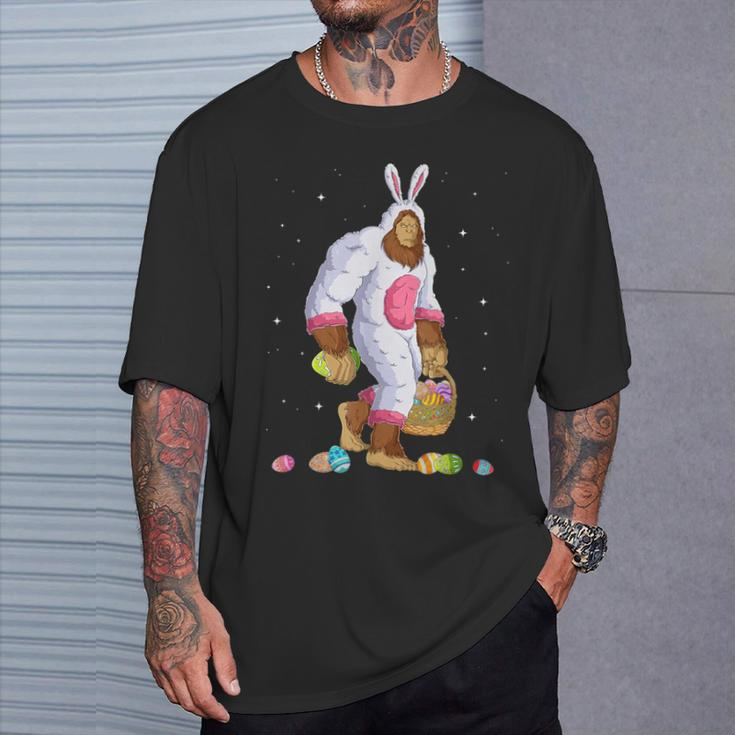 Bigfoot Sasquatch Happy Easter Bunny Eggs T-Shirt Gifts for Him