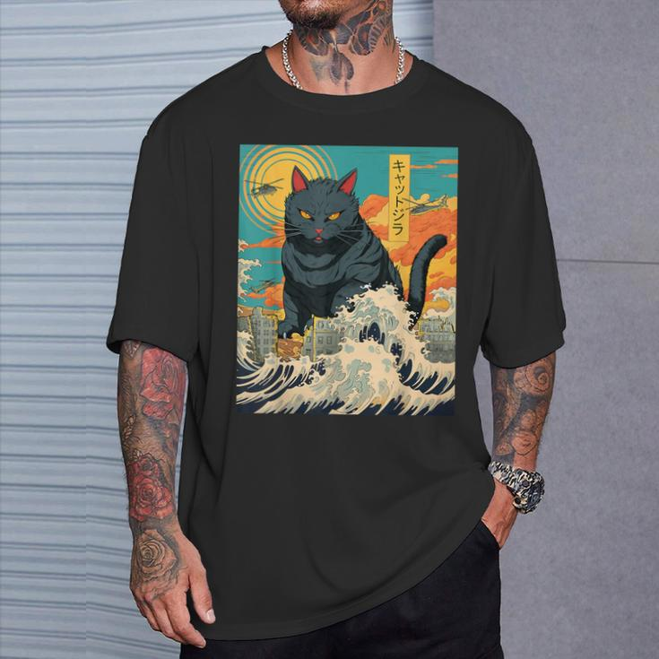 Cat Lover Catzilla Cat Owner Cat T-Shirt Gifts for Him