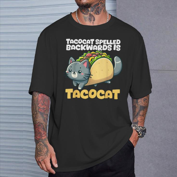 Cat And Taco Tacocat Spelled Backward Is Tacocat T-Shirt Gifts for Him