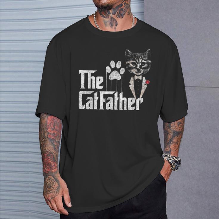 The Catfather Cat Dad Lovers Fathers Day T-Shirt Gifts for Him