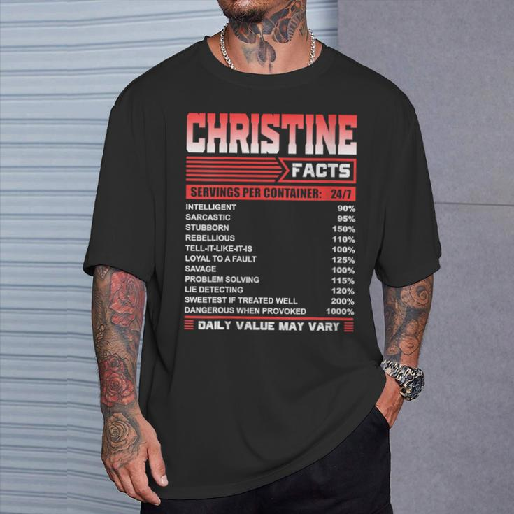 Christine Facts Christine Name T-Shirt Gifts for Him