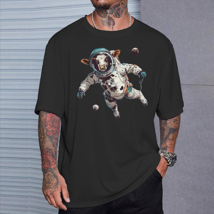 Cow Astronaut In Space T-Shirt Gifts for Him