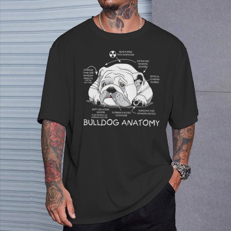 Cute English Bulldog Anatomy Dog Biology T-Shirt Gifts for Him