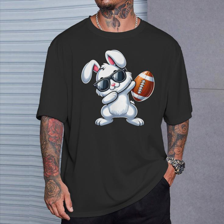 Dabbing Bunny Playing Football Easter Day Boys Girls T-Shirt Gifts for Him