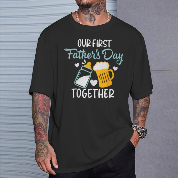 Dad And Son Our First Fathers Day Together 2023 Baby T-Shirt Gifts for Him