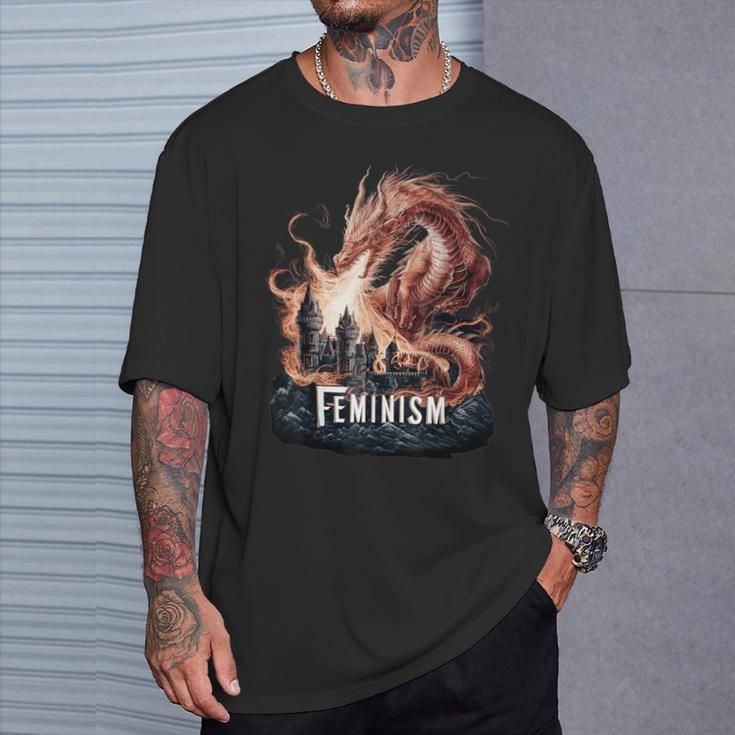 Dragon Fantasy Feminism T-Shirt Gifts for Him